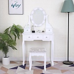 Столик туалетный Vinotti S010/2 с зеркалом, уцененный, с пуфом