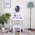 Столик туалетный Vinotti S010/4 с зеркалом, уцененный, с пуфом