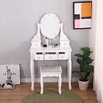 Столик туалетный Vinotti S010/3 с зеркалом, уцененный, с пуфом