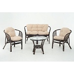 Комплект для отдыха Багамы 01/16, цвет: темный коньяк, подушки рогожка