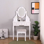 Столик туалетный Vinotti S010/1 с зеркалом, уцененный, с пуфом